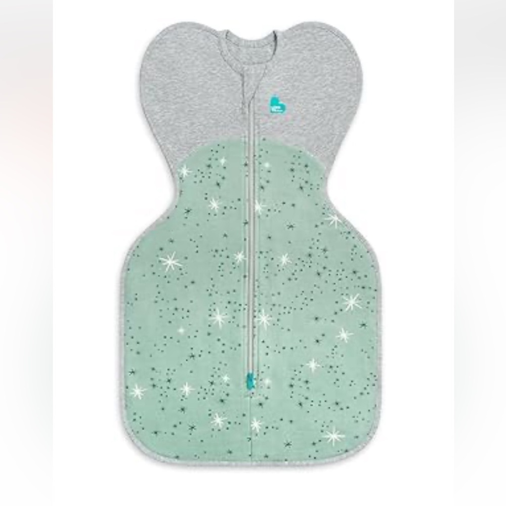 NWOB Love to Dream Gray and Mint Star Swaddle